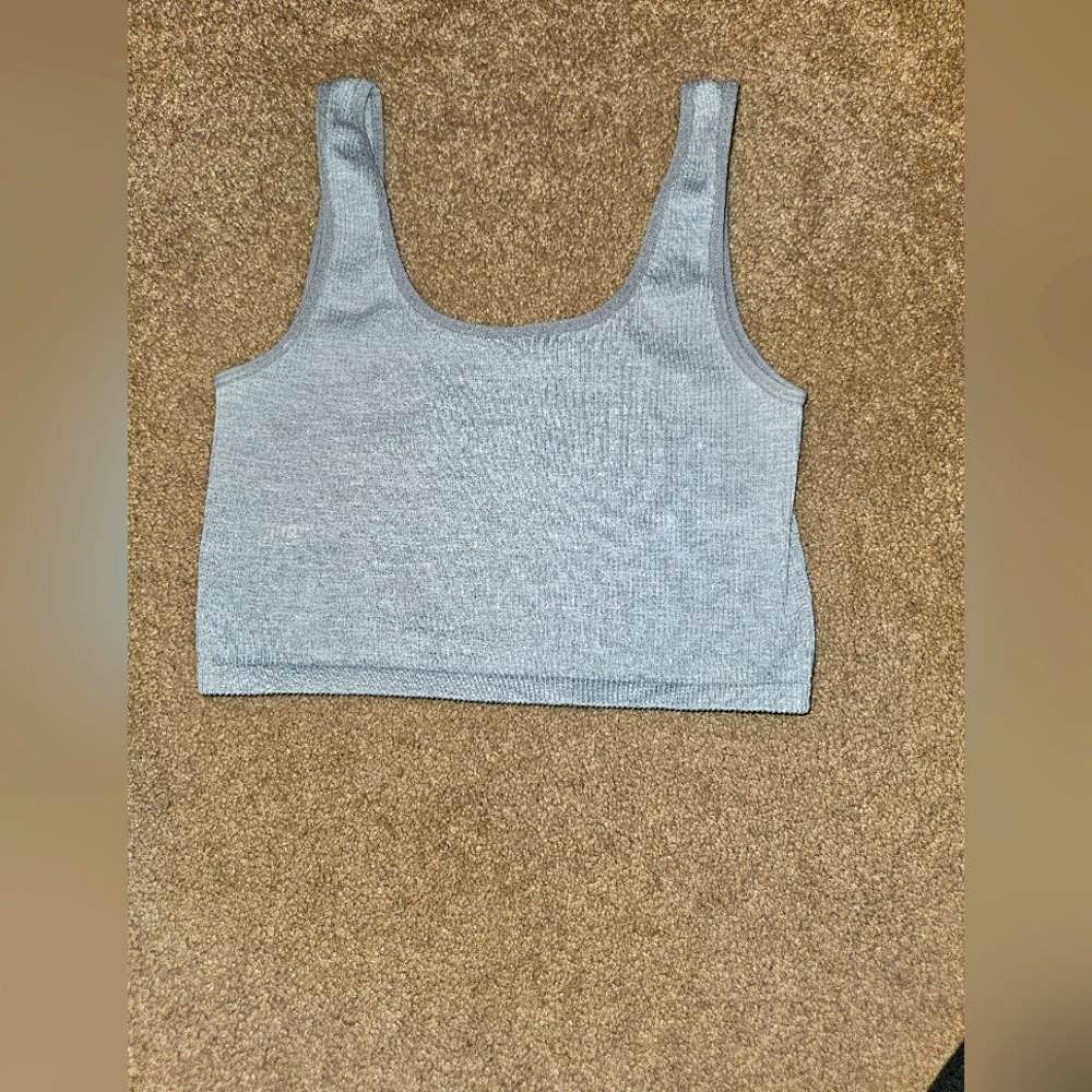 Ardene grey ribbed cropped tank top Size Small